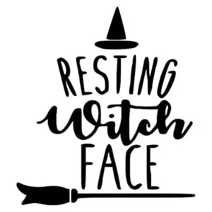 resting witch face Die Cut Vinyl Decal sticker