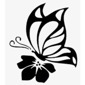 Butterfly on hibiscus flower animal Die Cut Vinyl Decal sticker