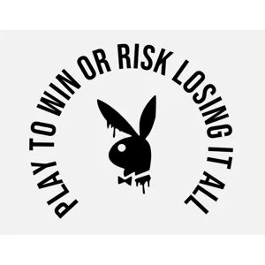 Playboy Bunny Play to win or risk losing it all Die Cut Vinyl Decal Sticker