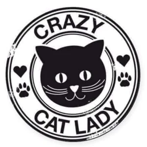 Crazy cat lady paws hearts Die Cut Vinyl Decal sticker