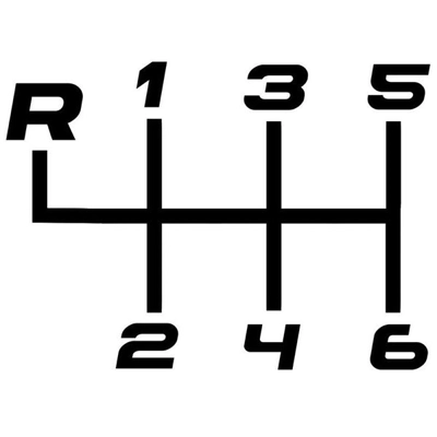 6 speed, Manual Stick Shift die cut Vinyl Decal Sticker 6 speed, Manual Stick Shift die cut Vinyl Decal Sticker