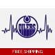 NHL Hockey Edmonton Oilers heartbeat Die Cut Vin.. NHL Hockey Edmonton Oilers heartbeat Die Cut Vin..