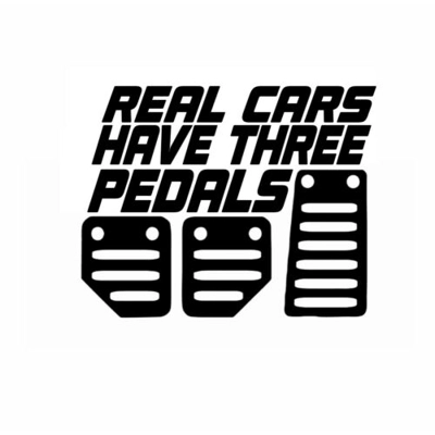 Real cars have three pedals, Manual Stick Shift die cut Vinyl Decal Sticker Real cars have three pedals, Manual Stick Shift die cut Vinyl Decal Sticker