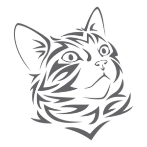 striped cat  face Die Cut Vinyl Decal sticker