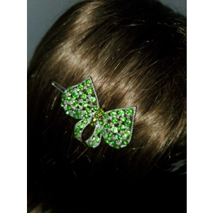 lime glitter bow