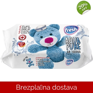 MEGA PACK - otroški vlažilni robčki auqa pure 12 X 60kos MEGA PACK - otroški vlažilni robčki auqa pure 12 X 60kos