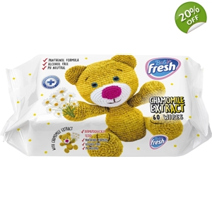 MEGA PACK - otroški vlažilni robčki kamilica 12 x 60kos MEGA PACK - otroški vlažilni robčki kamilica 12 x 60kos