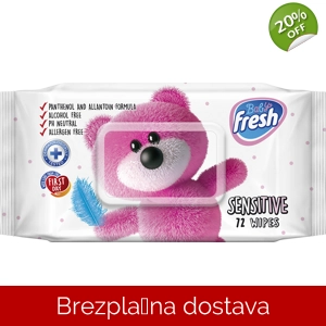 MEGA PACK - Fresh otroški vlažilni robčki sensitive 12 X 72kos MEGA PACK - Fresh otroški vlažilni robčki sensitive 12 X 72kos