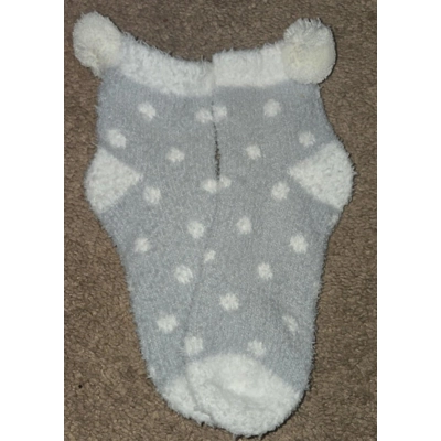 Gray Sherpa with White Dots & a Cotton Ball