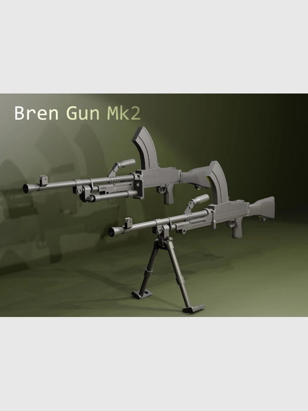 1/24 scale: WW2 Bren Gun Mk2 x 2 (ID 21.11)