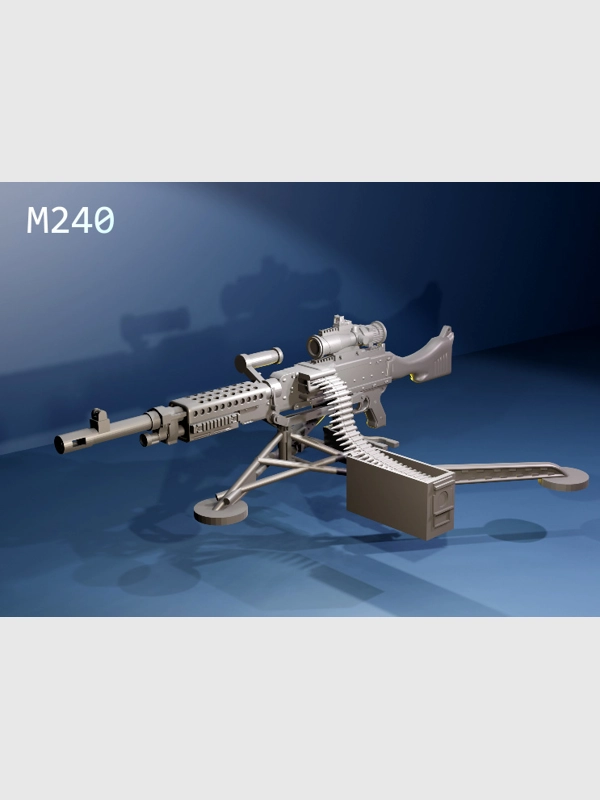 M240B Machine Gun on M149 tripod (plus folded tripod) (ID 4.04)