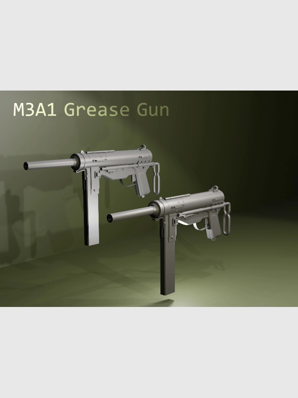 1/24 scale: WW2 US M3 Grease Gun x 2 (ID 21.02)