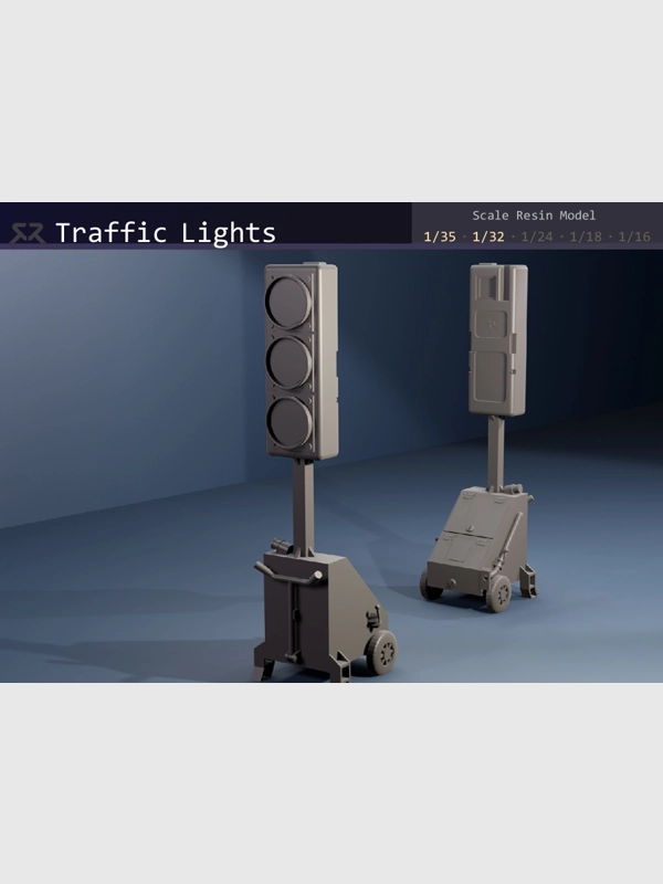 1/32 or 1/35 Portable / Temporary Traffic Lights x2 (ID 17.12)