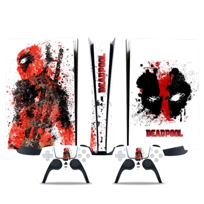 Deadpool decal skin for PS5 Digital Console and two Contro.. Deadpool decal skin for PS5 Digital Console and two Contro..