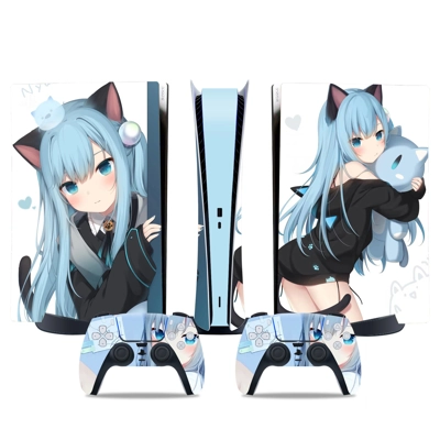 Neko Cat Girl Waifu decal skin for PS5 Digital Console and.. Neko Cat Girl Waifu decal skin for PS5 Digital Console and..