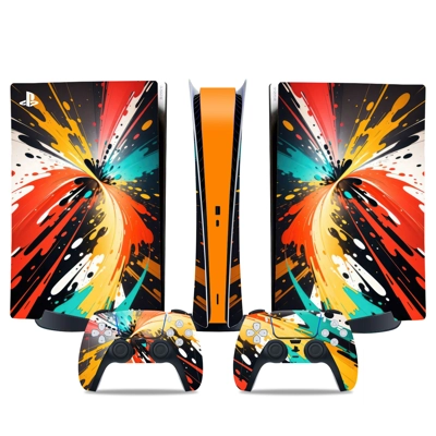 Color Texture decal skin for PS5 Digital Console and two C.. Color Texture decal skin for PS5 Digital Console and two C..