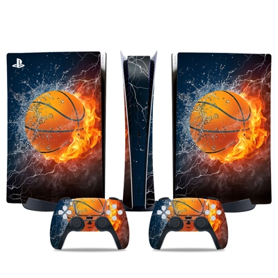 Fire Basketball decal skin for PS5 Digital Console and two.. Fire Basketball decal skin for PS5 Digital Console and two..