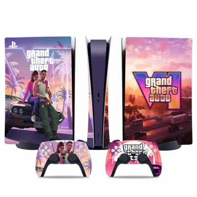 Grand Theft Auto 6 decal skin for PS5 Digital Console and two Controllers