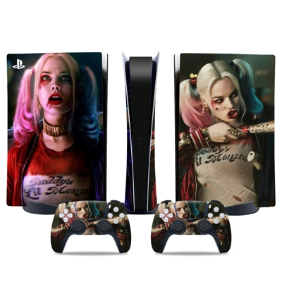 Harley Quinn decal skin for PS5 Digital Console and two Co.. Harley Quinn decal skin for PS5 Digital Console and two Co..