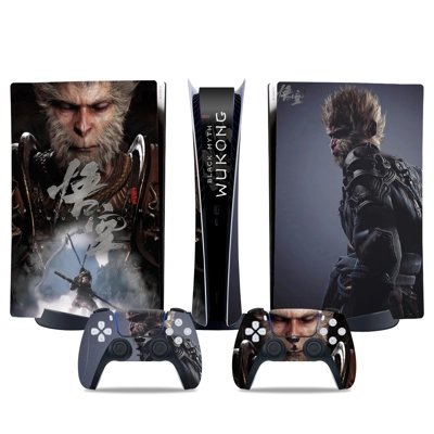 Black Myth Wukong decal skin for PS5 Digital Console and two Controllers