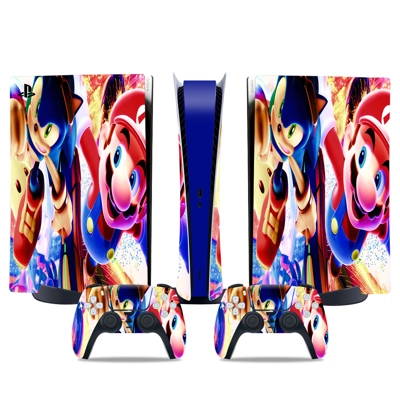 Super Mario decal skin for PS5 Digital Console and two Con.. Super Mario decal skin for PS5 Digital Console and two Con..