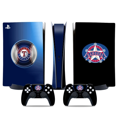 Texas Rangers decal skin for PS5 Digital Console and two C.. Texas Rangers decal skin for PS5 Digital Console and two C..