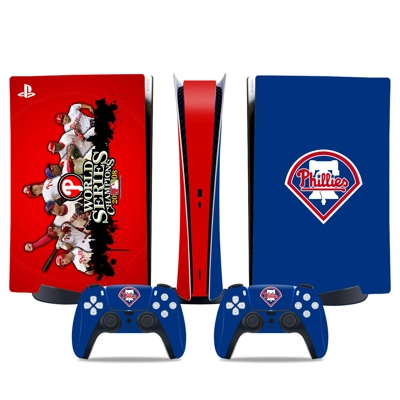 Philadelphia Phillies decal skin for PS5 Digital Console and two Controllers