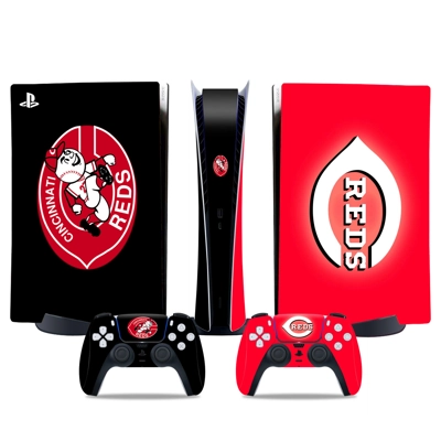Cincinnati Reds decal skin for PS5 Digital Console and two.. Cincinnati Reds decal skin for PS5 Digital Console and two..