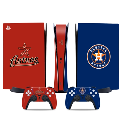 Houston Astros decal skin for PS5 Digital Console and two Controllers