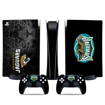Jacksonville Jaguars decal skin for PS5 Digital Console and two Controllers