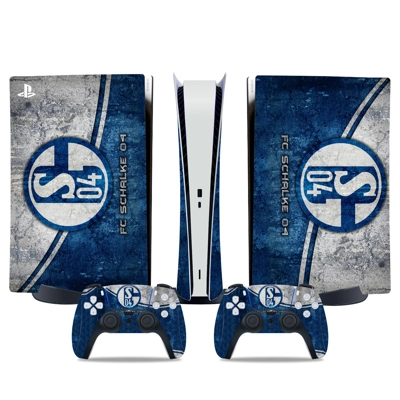 FC Schalke 04 decal skin for PS5 Digital Console and two Controllers