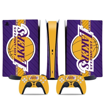 Los Angeles Lakers decal skin for PS5 Digital Console and two Controllers