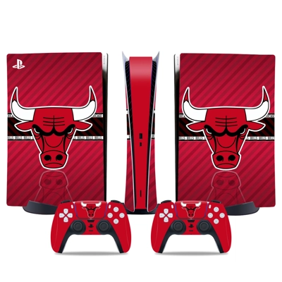 Chicago Bulls decal skin for PS5 Digital Console and two C.. Chicago Bulls decal skin for PS5 Digital Console and two C..
