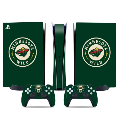 Minnesota Wild decal skin for PS5 Digital Console and two Controllers