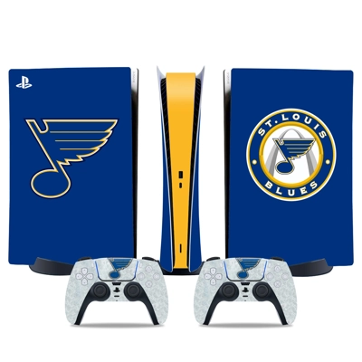 St Louis Blues decal skin for PS5 Digital Console and two Controllers