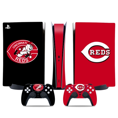 Cincinnati Reds decal skin for PS5 Digital Console and two.. Cincinnati Reds decal skin for PS5 Digital Console and two..