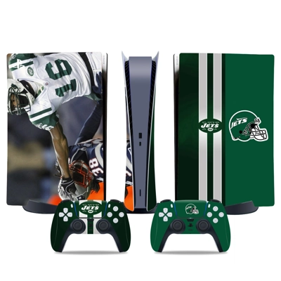 New York Jets decal skin for PS5 Digital Console and two Controllers