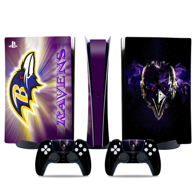 Baltimore Ravens decal skin for PS5 Digital Console and two Controllers