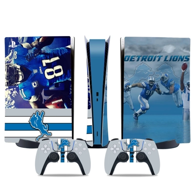 Detroit Lions decal skin for PS5 Digital Console and two C.. Detroit Lions decal skin for PS5 Digital Console and two C..