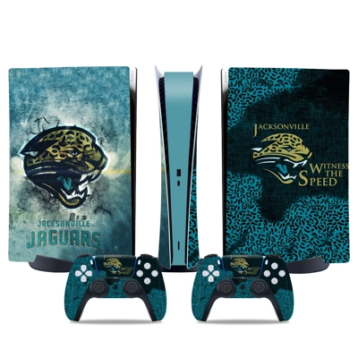 Jacksonville Jaguars decal skin for PS5 Digital Console and two Controllers