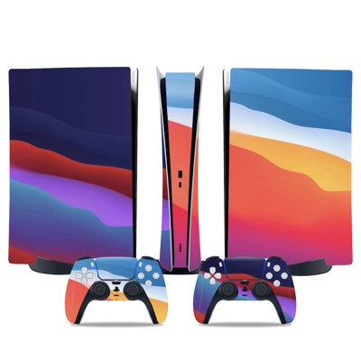 Colorful Texture decal skin for PS5 Digital Console and two Controllers