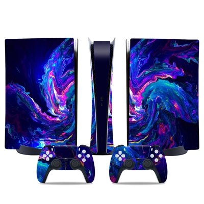 Colorful Texture decal skin for PS5 Digital Console and two Controllers