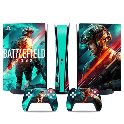 Battlefield 2042 decal skin for PS5 Digital Console and two Controllers