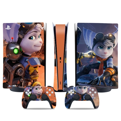 Ratchet & Clank Rift Apart decal skin for PS5 Digital Console and two Controllers