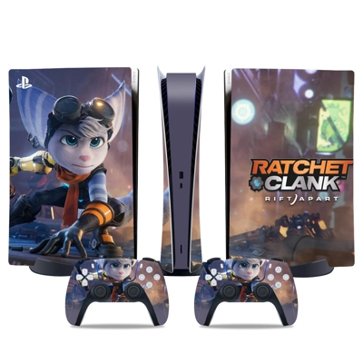 Ratchet & Clank Rift Apart decal skin for PS5 Digital Console and two Controllers