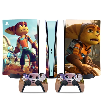 Ratchet & Clank Rift Apart decal skin for PS5 Digital Console and two Controllers
