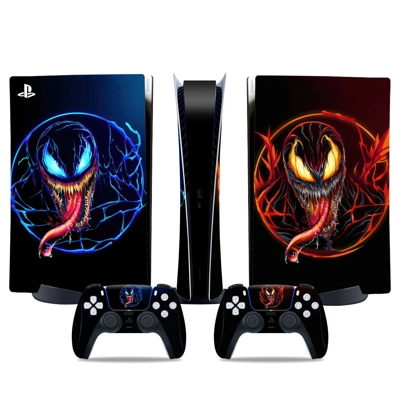 Venom decal skin for PS5 Digital Console and two Controllers Venom decal skin for PS5 Digital Console and two Controllers