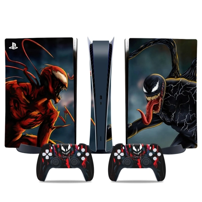 Venom decal skin for PS5 Digital Console and two Controllers Venom decal skin for PS5 Digital Console and two Controllers