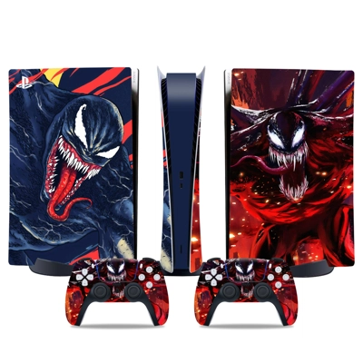 Venom decal skin for PS5 Digital Console and two Controllers Venom decal skin for PS5 Digital Console and two Controllers