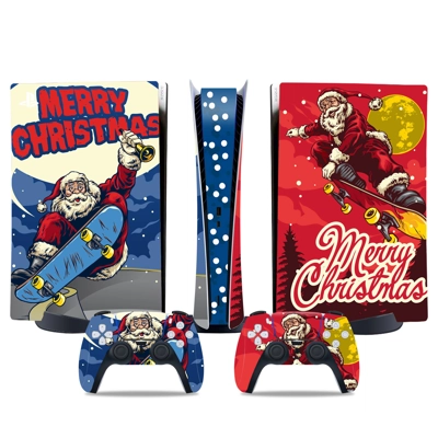 Merry Christmas decal skin for PS5 Digital Console and two Controllers